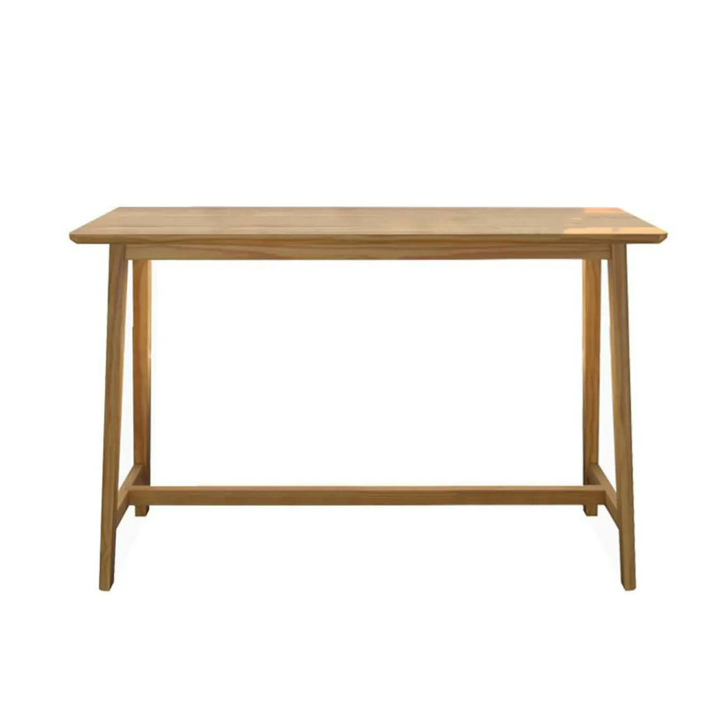 Natural Finish Wooden Bar Set with Table and Stools