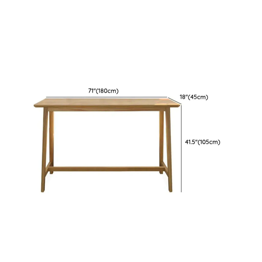 Natural Finish Wooden Bar Set with Table and Stools
