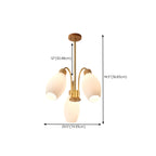 Modern Adjustable White Chandelier with Glass Shades