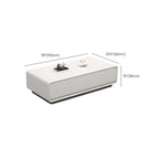 Chic Minimalist Rectangular White Coffee Table with 4 Drawers