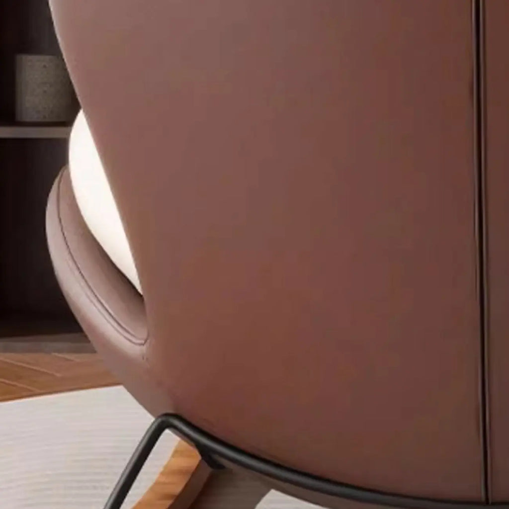 Ergonomic Rounded Upholstered Rocking Chair for Living Room