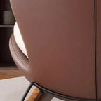 Ergonomic Rounded Upholstered Rocking Chair for Living Room