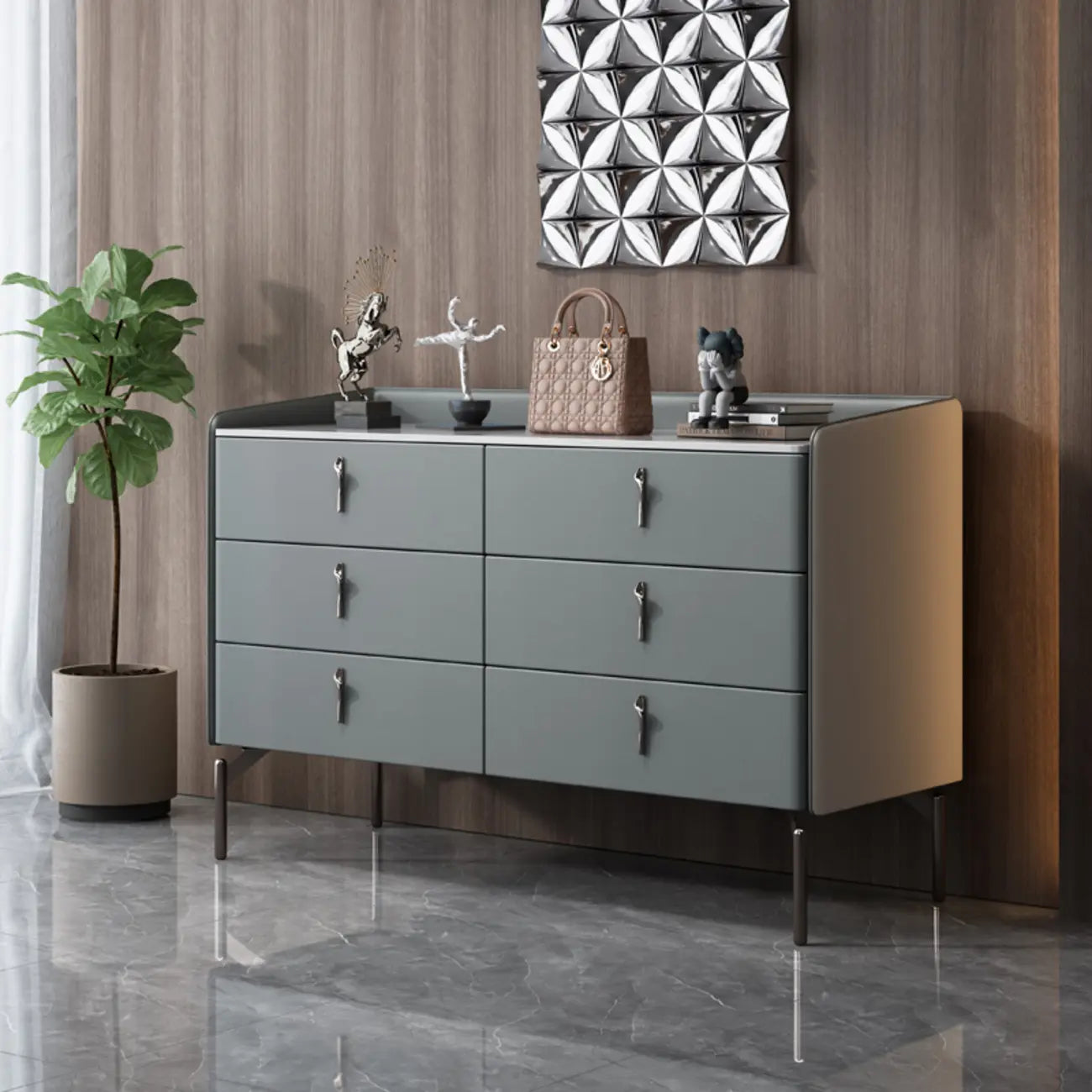 Nordic Extra Wide Stone Double Dresser