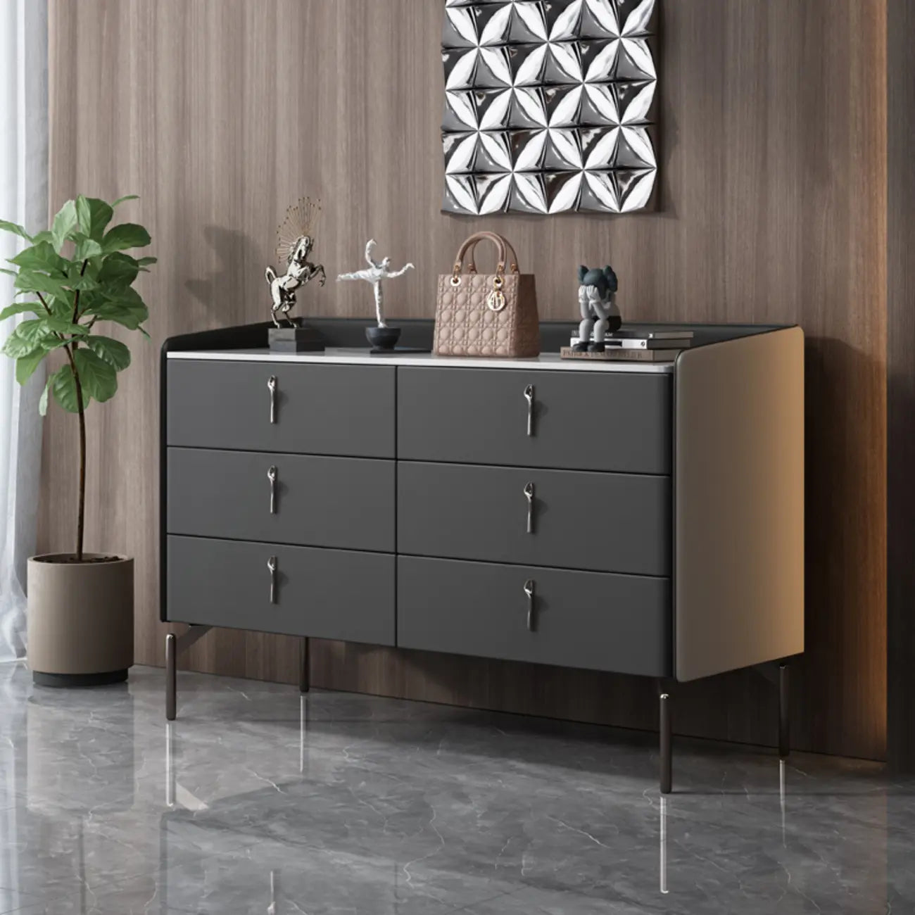 Nordic Extra Wide Stone Double Dresser