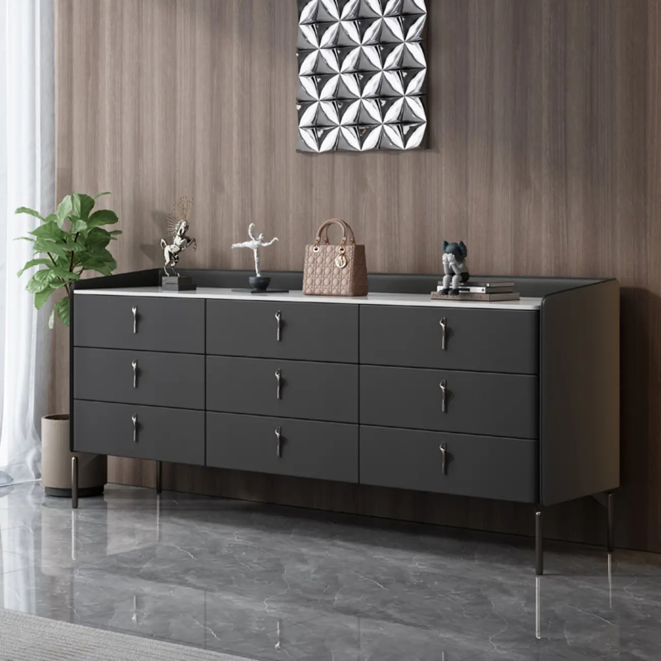 Nordic Extra Wide Stone Double Dresser
