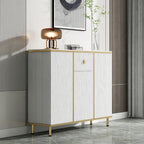 Modish White Metal Entryway Shoe Storage Cabinet