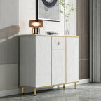 Modish White Metal Entryway Shoe Storage Cabinet