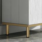 Modish White Metal Entryway Shoe Storage Cabinet