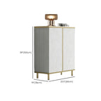 Modish White Metal Entryway Shoe Storage Cabinet