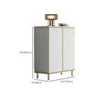 Modish White Metal Entryway Shoe Storage Cabinet