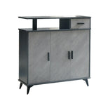 Entryway Grey Wood Shoe Storage Cabinet with Display Top