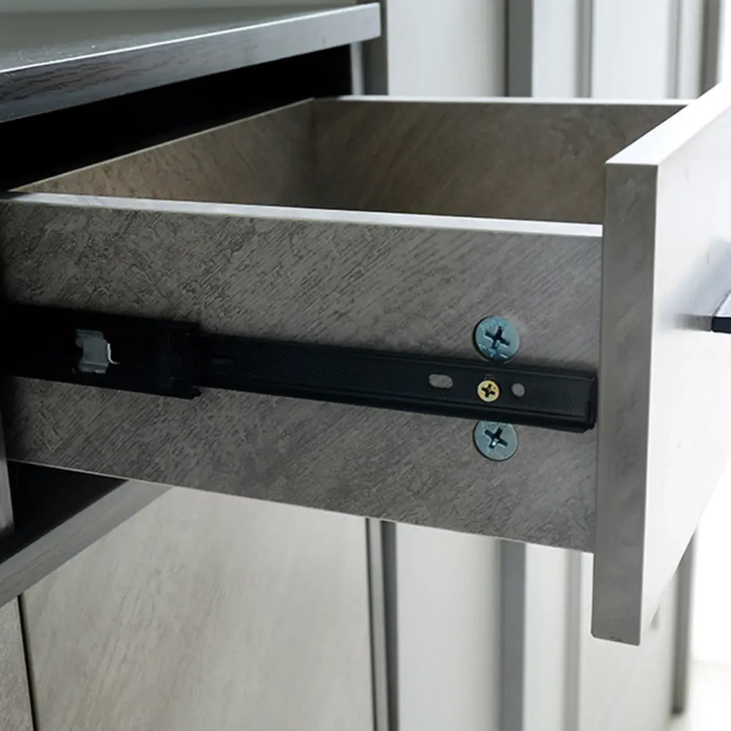 Entryway Grey Wood Shoe Storage Cabinet with Display Top