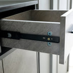 Entryway Grey Wood Shoe Storage Cabinet with Display Top