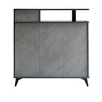 Entryway Grey Wood Shoe Storage Cabinet with Display Top