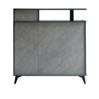 Entryway Grey Wood Shoe Storage Cabinet with Display Top