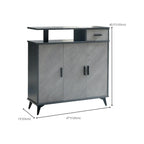 Entryway Grey Wood Shoe Storage Cabinet with Display Top