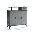 Entryway Grey Wood Shoe Storage Cabinet with Display Top