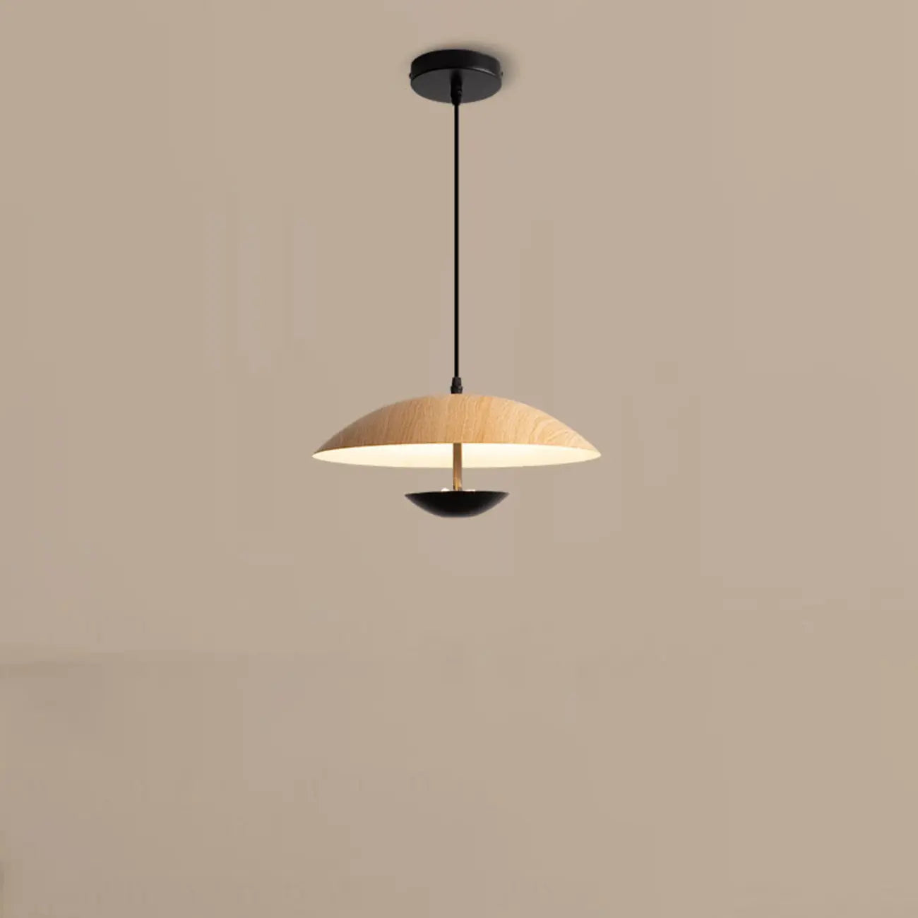 Designer Solid Wood Dome Pendant Light for Dining Room