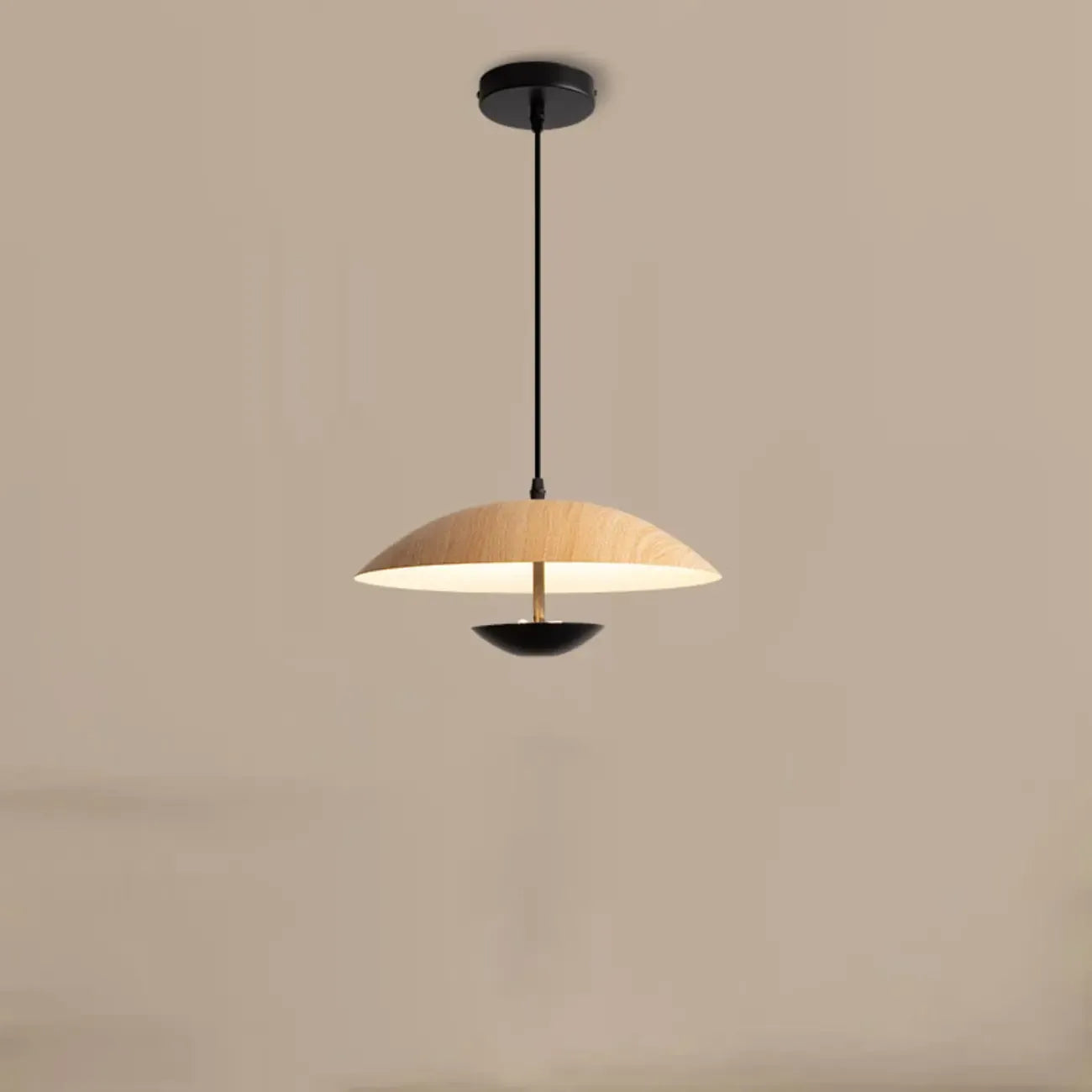 Designer Solid Wood Dome Pendant Light for Dining Room