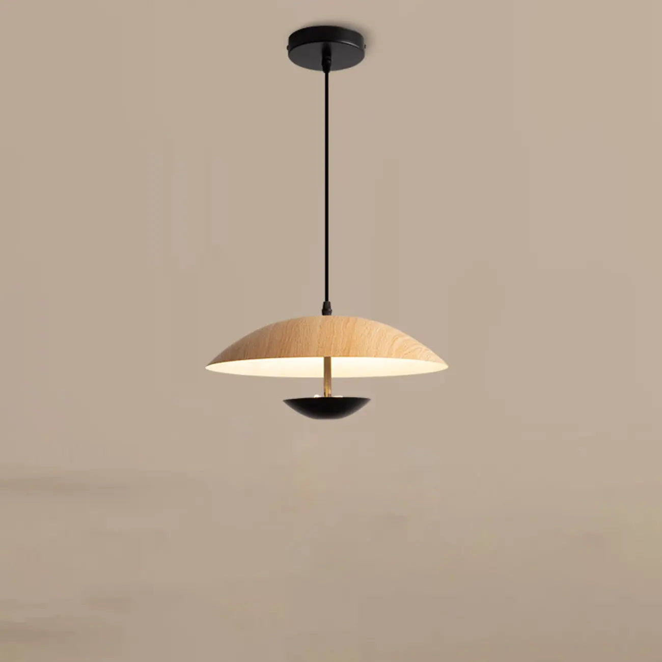 Designer Solid Wood Dome Pendant Light for Dining Room