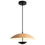 Designer Solid Wood Dome Pendant Light for Dining Room
