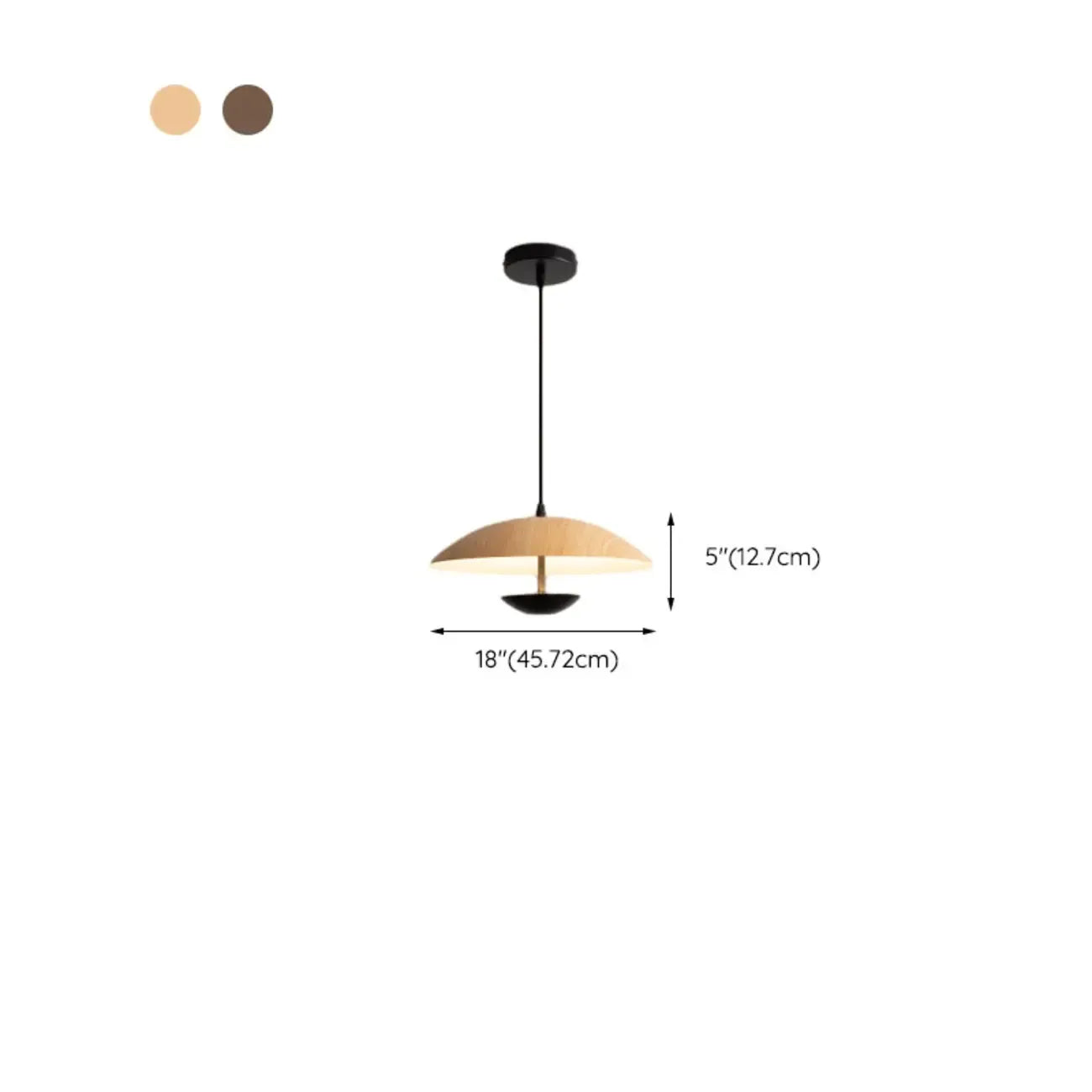 Designer Solid Wood Dome Pendant Light for Dining Room
