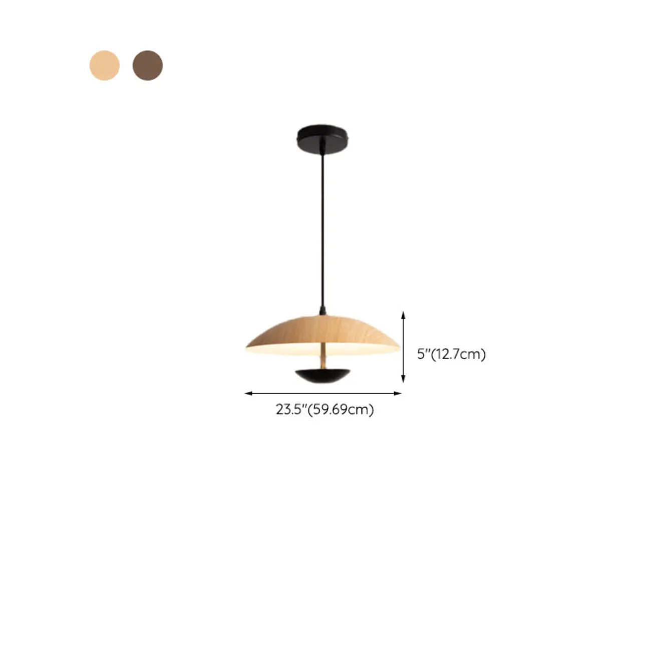 Designer Solid Wood Dome Pendant Light for Dining Room