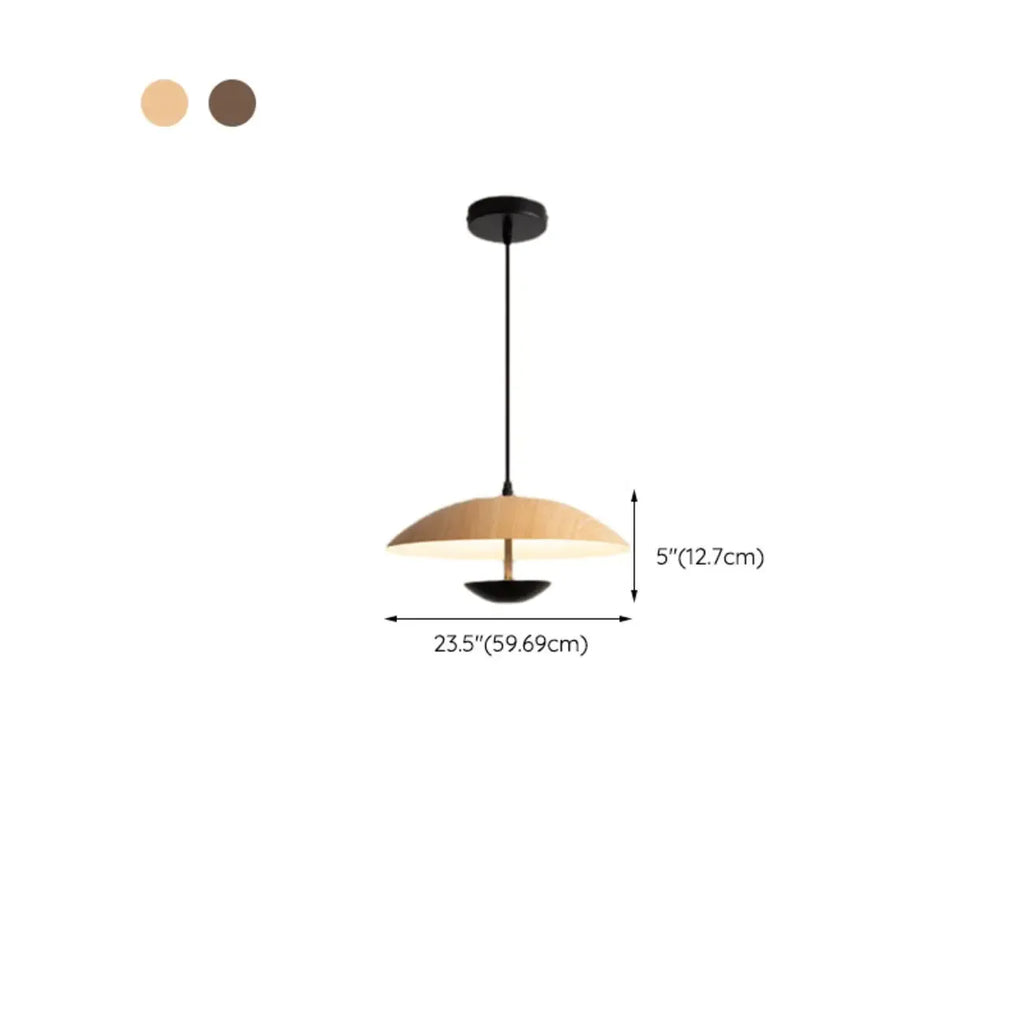 Designer Solid Wood Dome Pendant Light for Dining Room