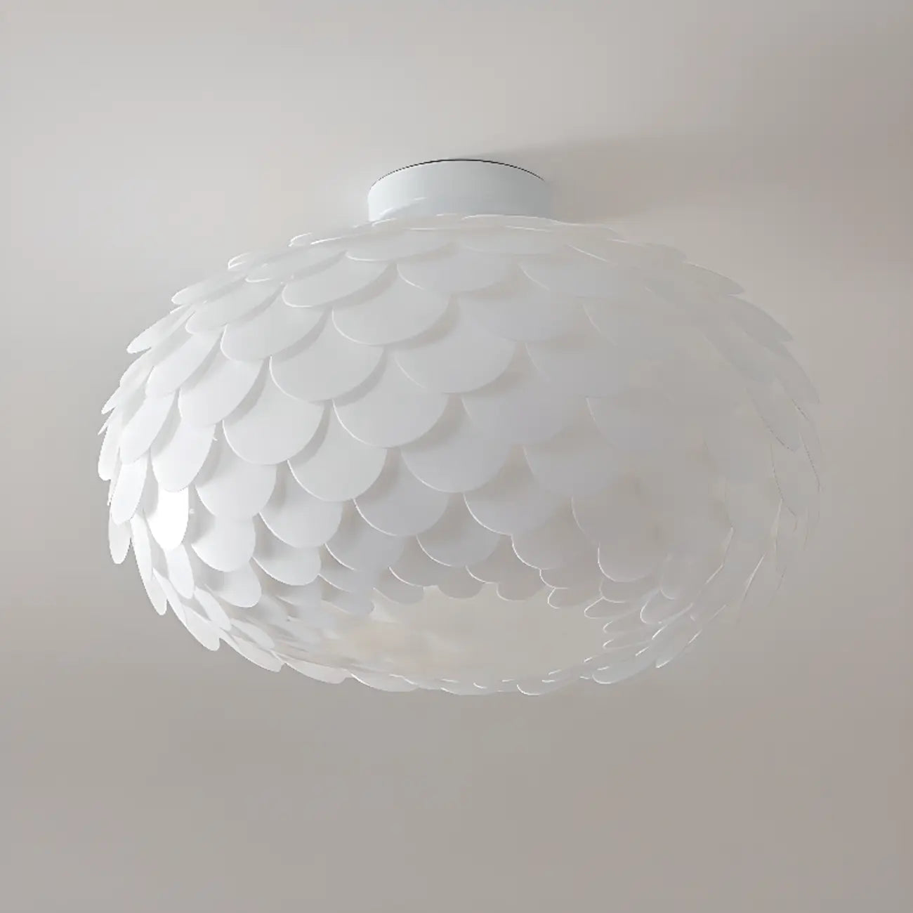 Stylish Ceiling Light with Feather Shade for Home Decor
