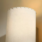 Rustic White Drum Wood Table Lamp for Ambient Bedroom