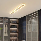 Geometric Gold LED Flush Ceiling Light for Living Room
