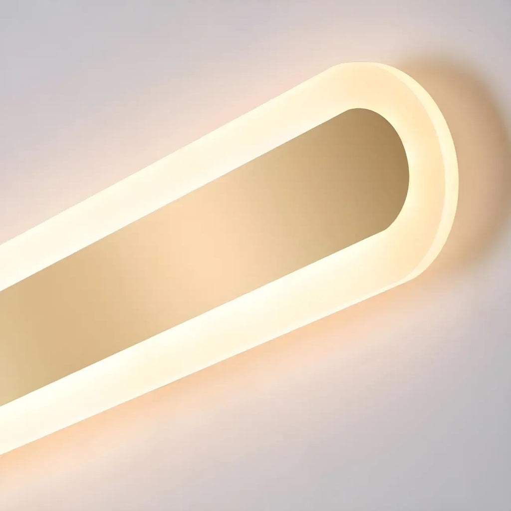 Geometric Gold LED Flush Ceiling Light for Living Room