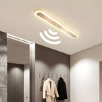 Geometric Gold LED Flush Ceiling Light for Living Room