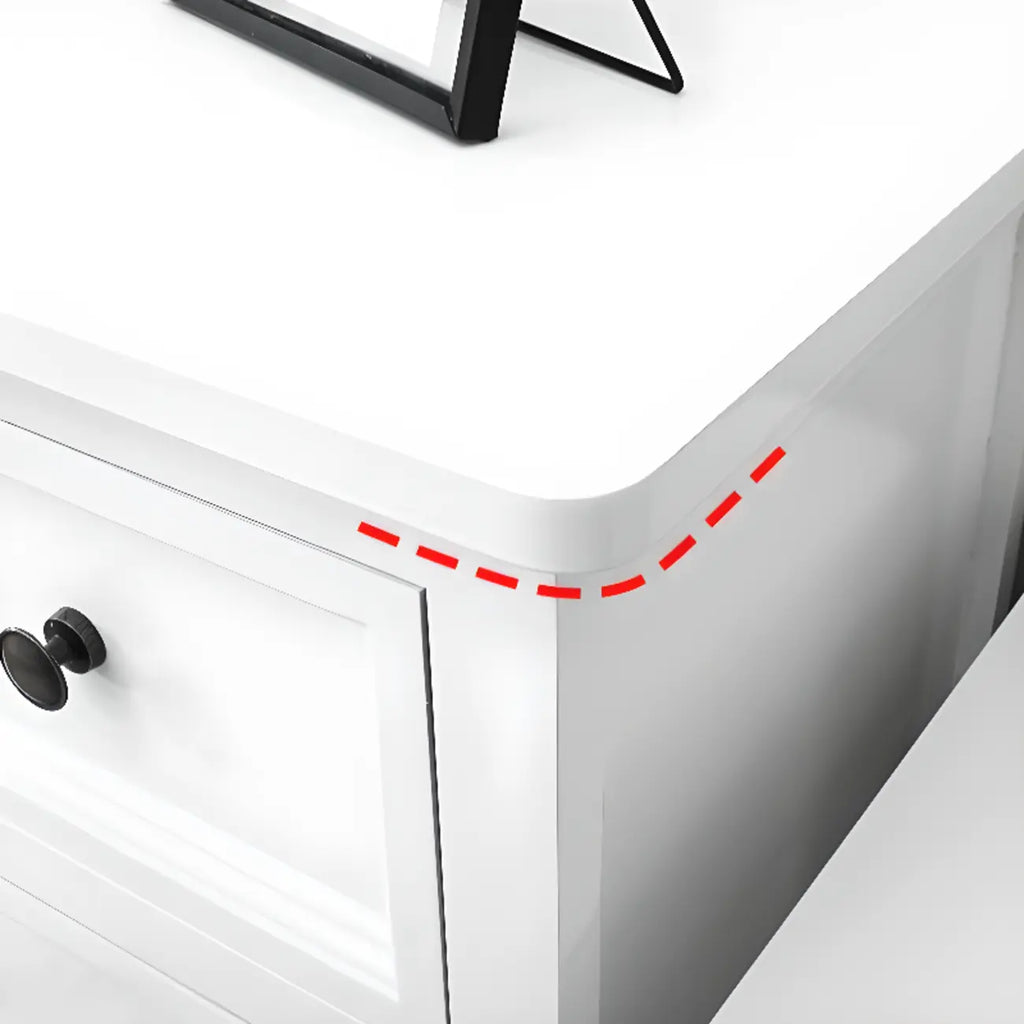 Elegant Wooden 9-Drawer White Dresser with Metal Handle