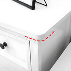Elegant Wooden 9-Drawer White Dresser with Metal Handle