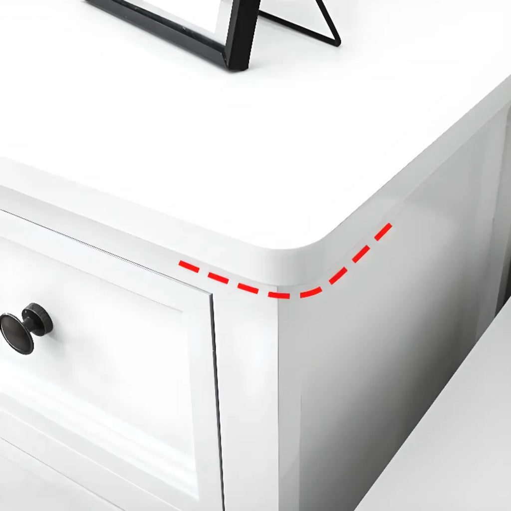 Elegant Wooden 9-Drawer White Dresser with Metal Handle