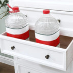 Elegant Wooden 9-Drawer White Dresser with Metal Handle