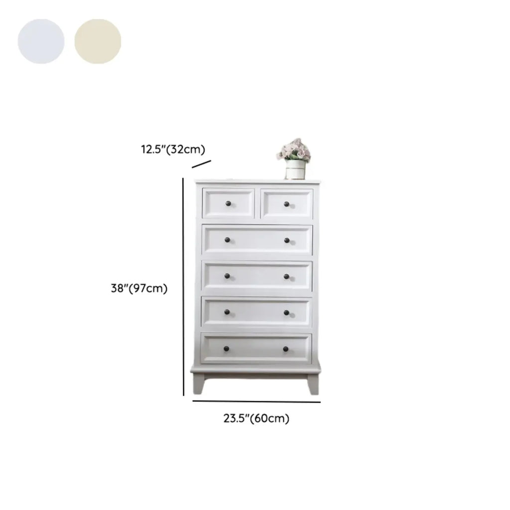 Elegant Wooden 9-Drawer White Dresser with Metal Handle
