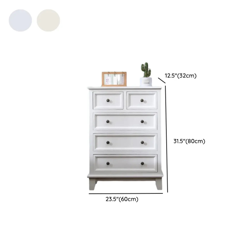Elegant Wooden 9-Drawer White Dresser with Metal Handle