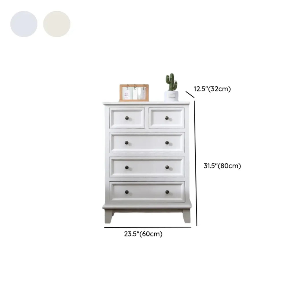 Elegant Wooden 9-Drawer White Dresser with Metal Handle