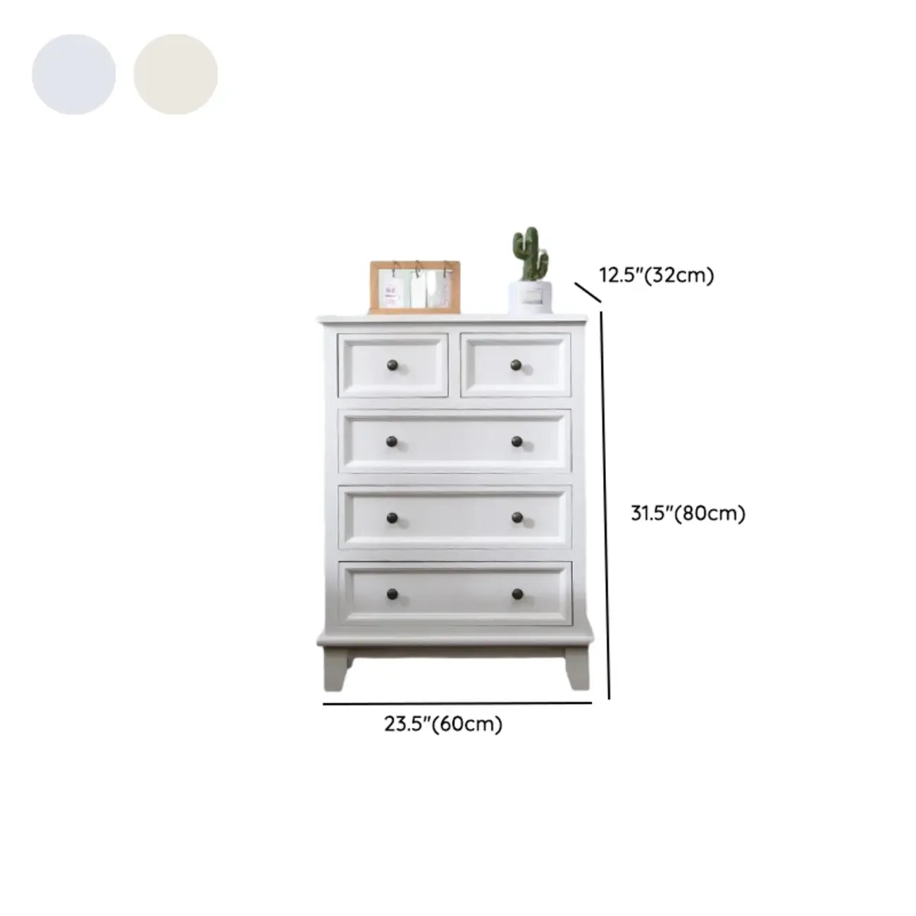 Elegant Wooden 9-Drawer White Dresser with Metal Handle