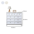 Elegant Wooden 9-Drawer White Dresser with Metal Handle