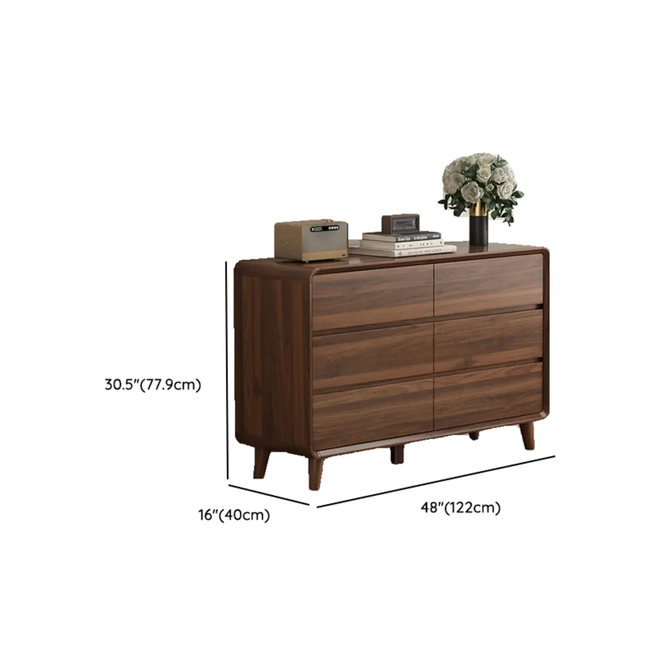 3 Tiers Rustic Square Brown Wood Dresser