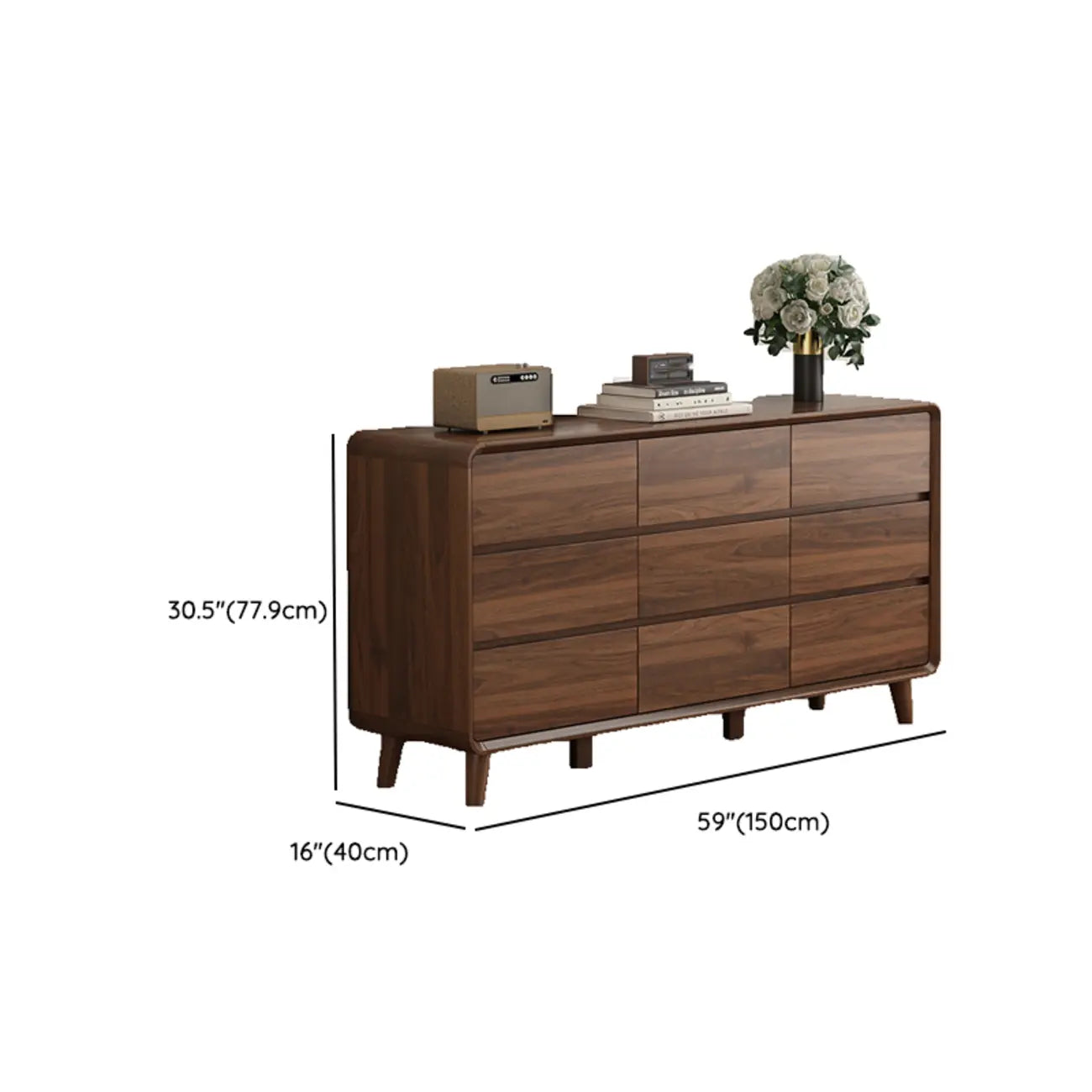 3 Tiers Rustic Square Brown Wood Dresser