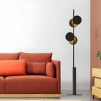 Stylish 2-Light Geometric Black Floor Lamp for Living Room