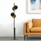 Stylish 2-Light Geometric Black Floor Lamp for Living Room