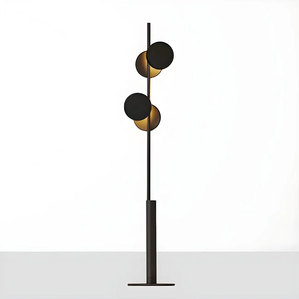 Stylish 2-Light Geometric Black Floor Lamp for Living Room
