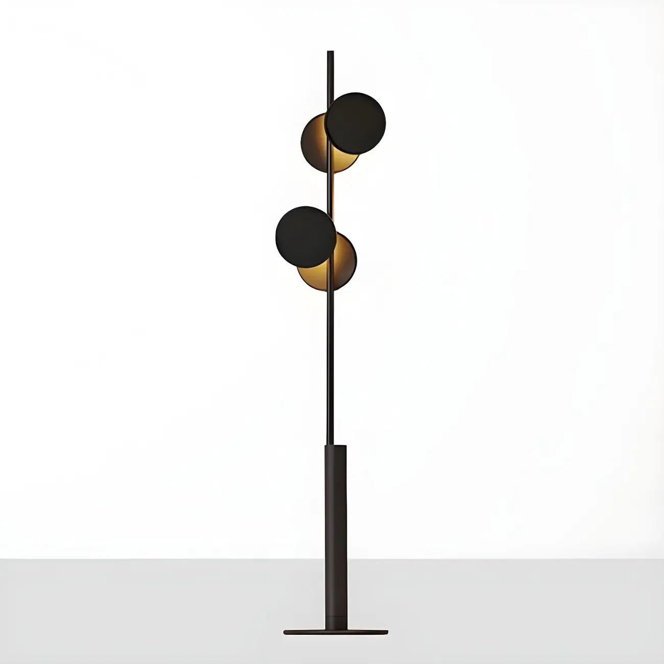 Stylish 2-Light Geometric Black Floor Lamp for Living Room