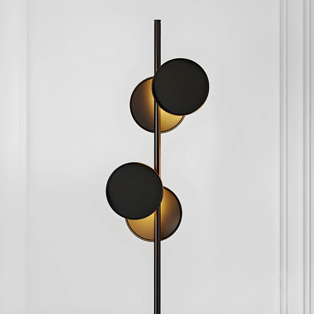 Stylish 2-Light Geometric Black Floor Lamp for Living Room