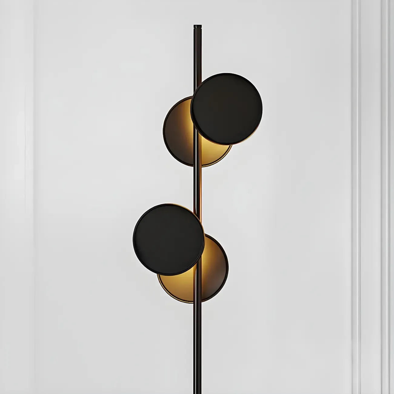 Stylish 2-Light Geometric Black Floor Lamp for Living Room